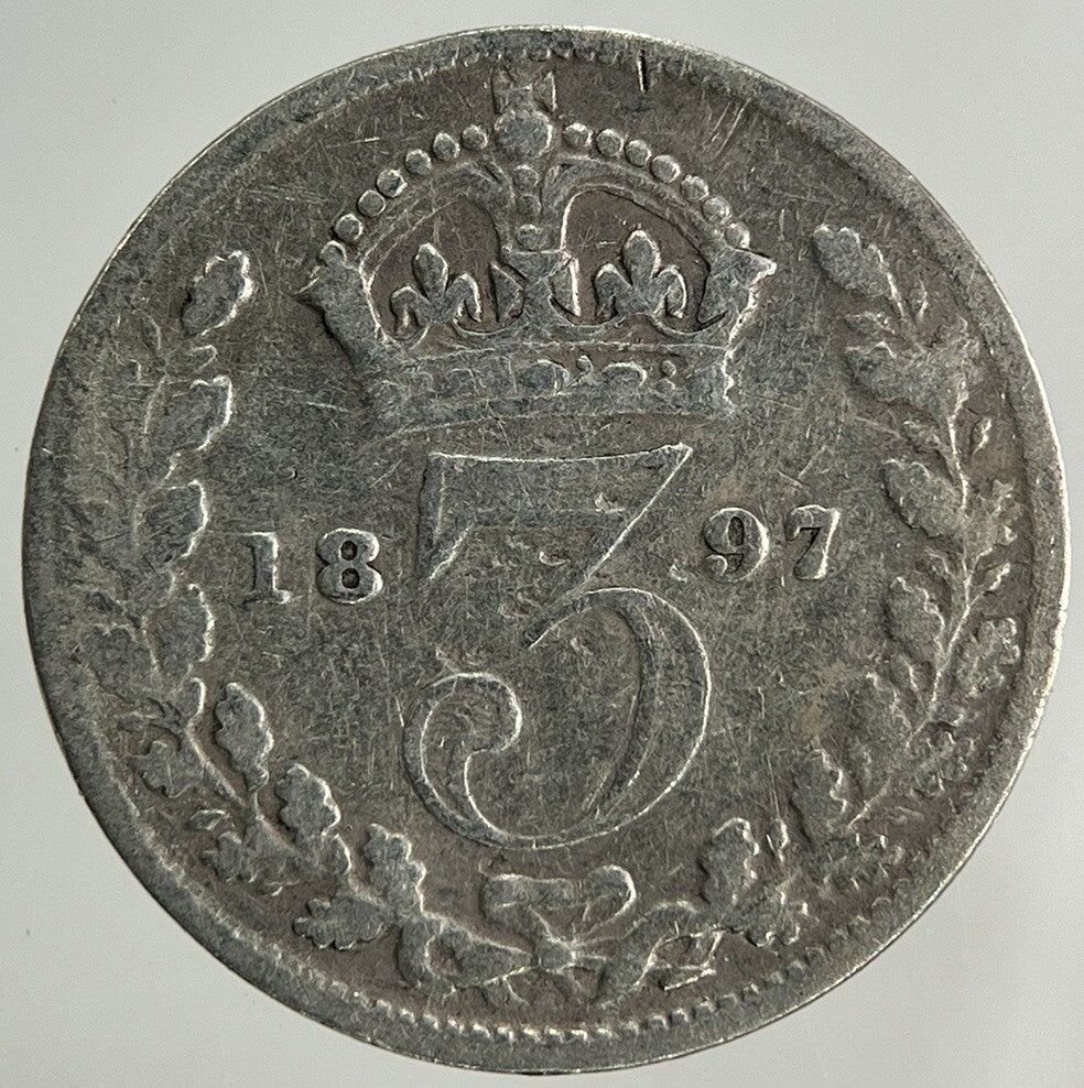 1897 Victoria Threepence Silver Coin | Collectable Grade