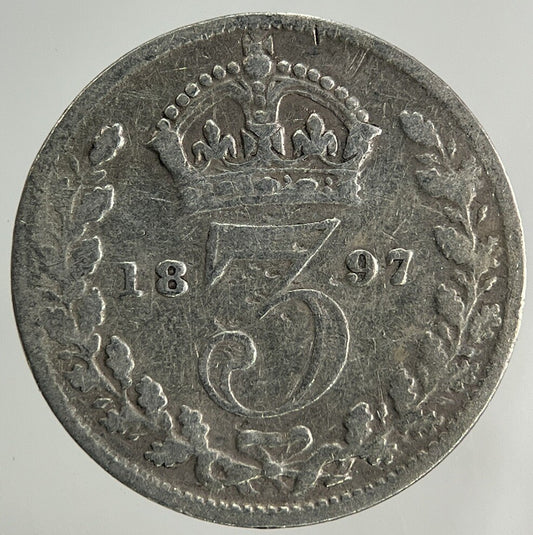 1897 Victoria Threepence Silver Coin | Collectable Grade