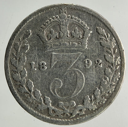 1892 Victoria Threepence Silver Coin | Collectable Grade
