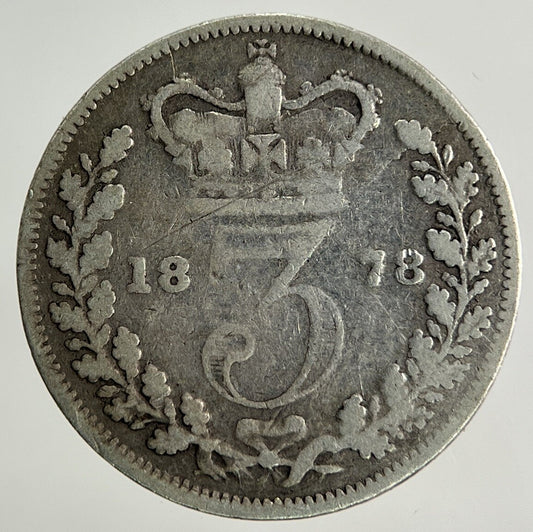 1878 Victoria Threepence Silver Coin | Collectable Grade