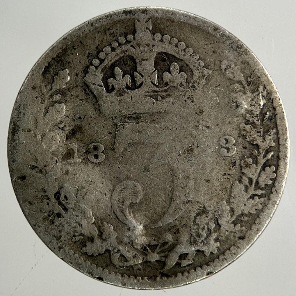 1893 Victoria Threepence Silver Coin | Fair Grade