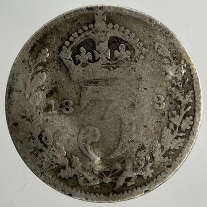 1893 Victoria Threepence Silver Coin | Fair Grade