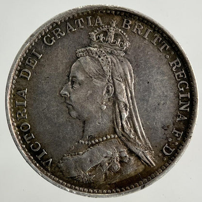 1887 Victoria Threepence Silver Coin | Very Fine Grade