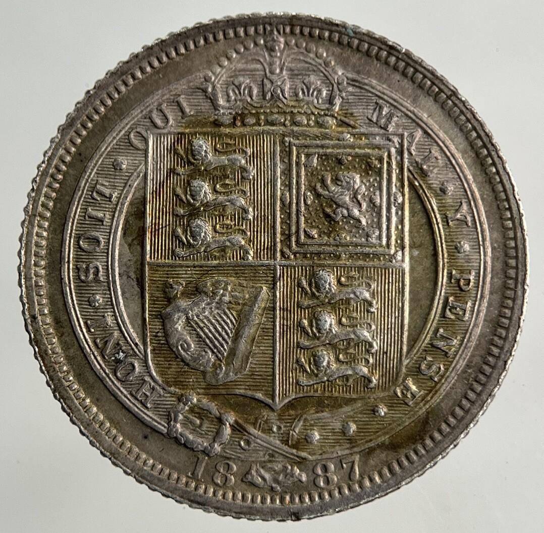 1887 Victoria Sixpence Silver Coin | Very Fine Grade