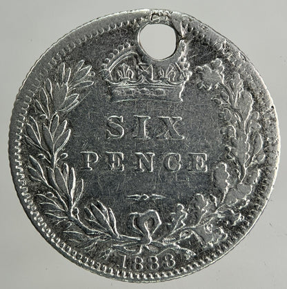 1888 Victoria Sixpence Silver Coin | Collectable Grade