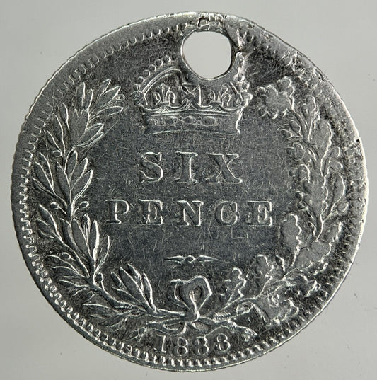 1888 Victoria Sixpence Silver Coin | Collectable Grade