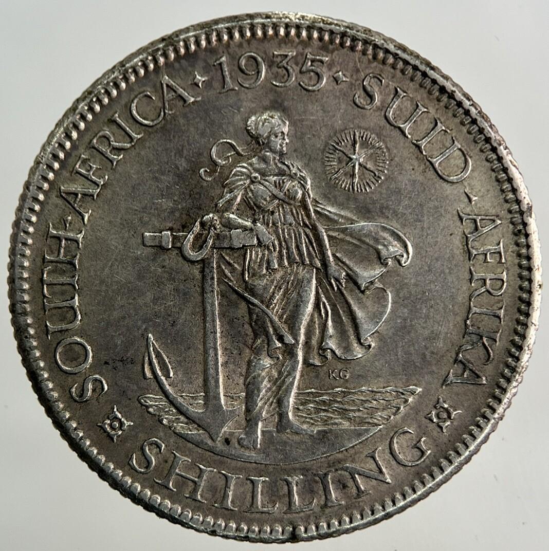 1935 South Africa One Shilling Silver Coin | Very High Grade