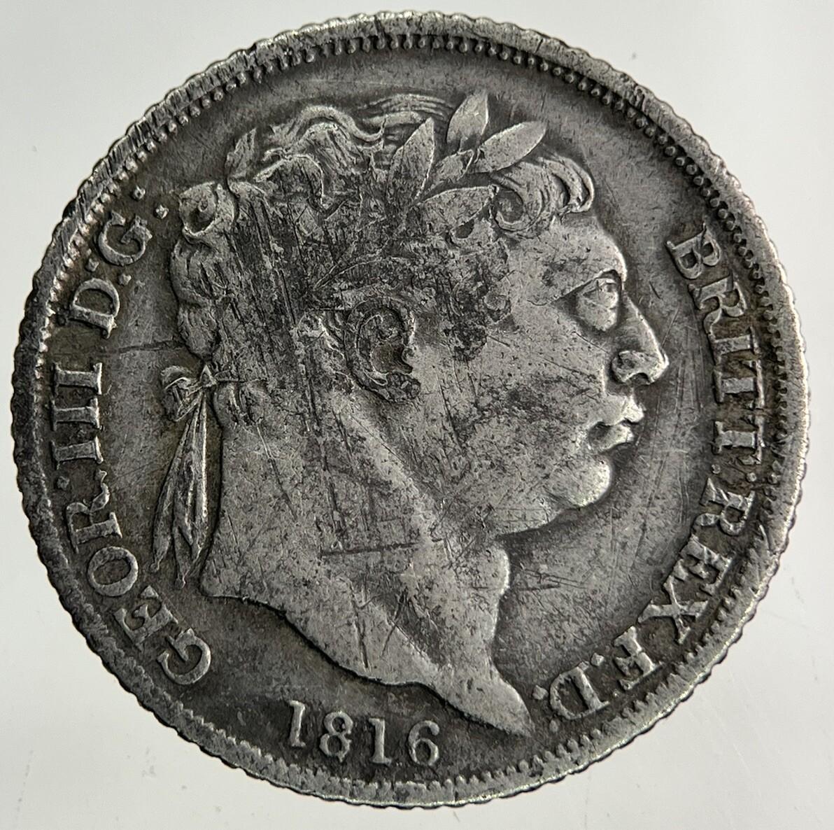 1816 George III 3rd Sixpence Silver Coin | Fine Collectable Grade