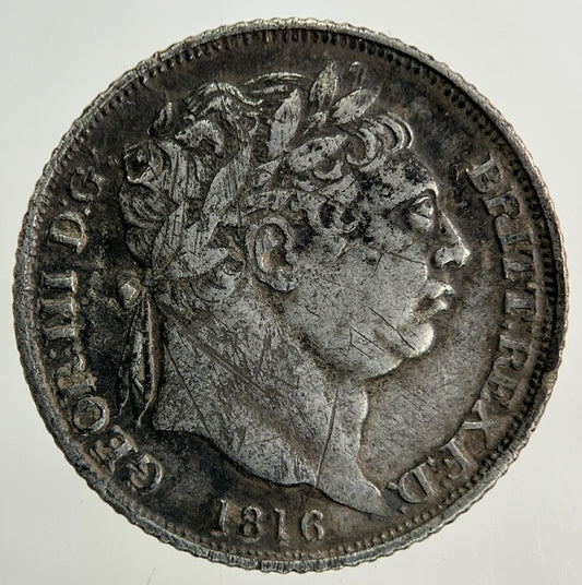 1816 George III 3rd Sixpence Silver Coin | Very High Grade