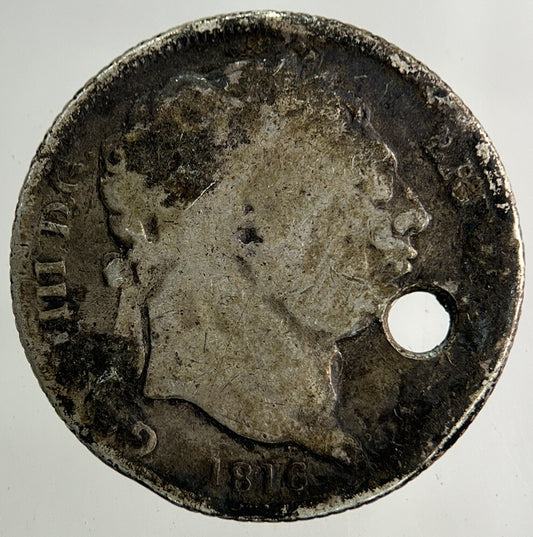 1816 George III 3rd Sixpence Silver Coin | Fair Grade