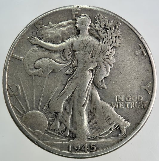 1945 US USA Half Dollar Silver Coin | Fine Collectable Grade