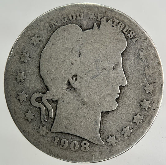 1908-D US USA Quarter Dollar Silver Coin | Collectable Grade