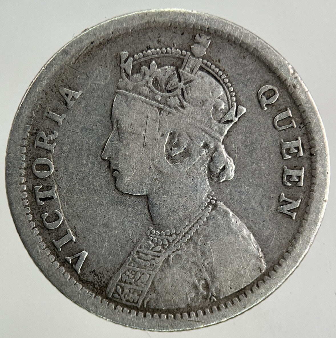 1862 India 1/4 Quarter Rupee Silver Coin | Collectable Grade