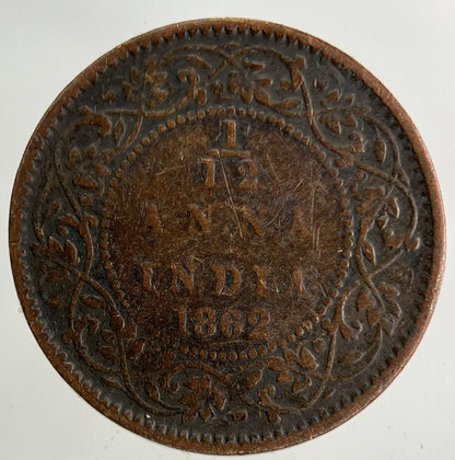 1862 India 1/12 Anna Coin | Collectable Grade