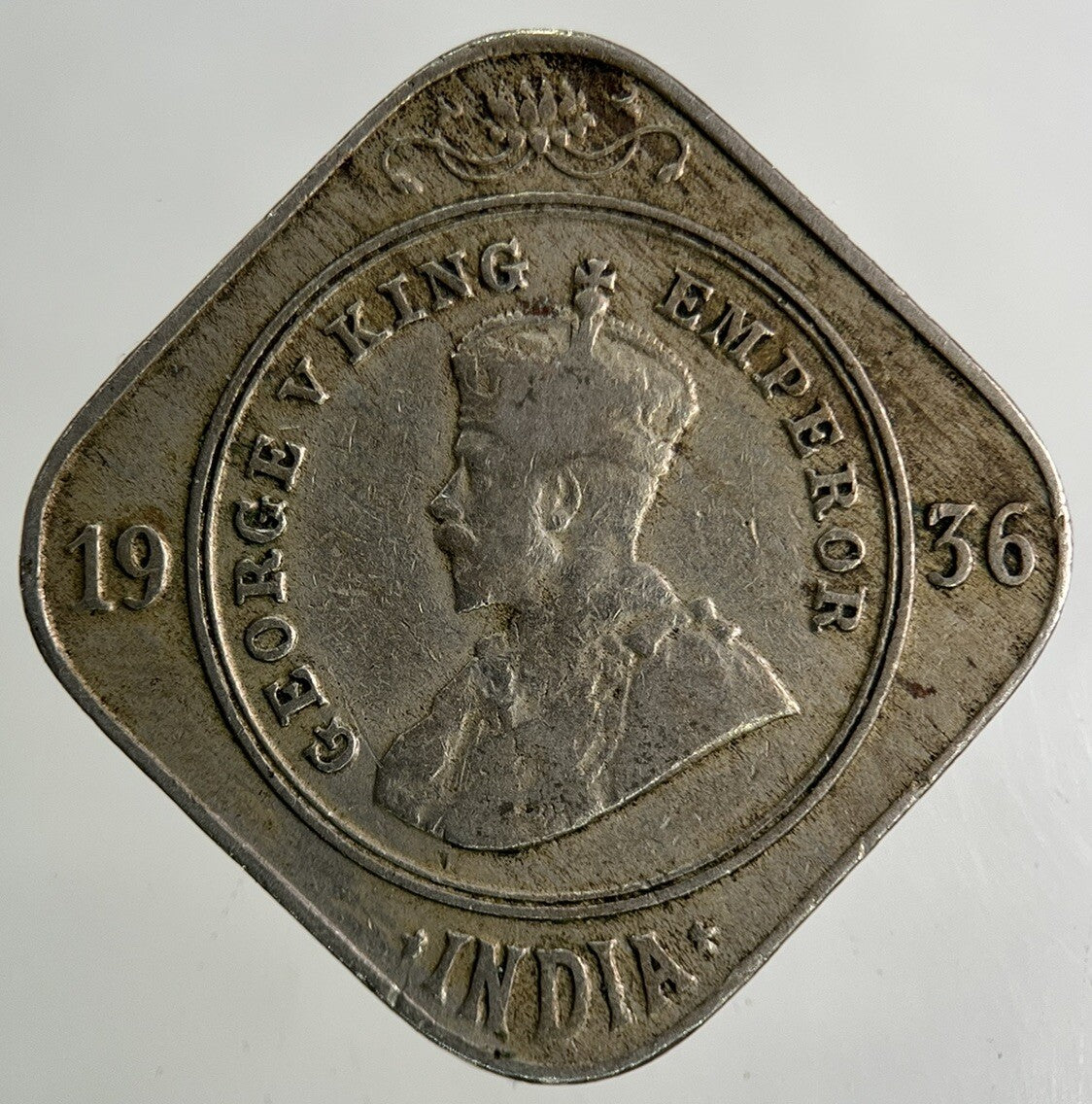 1936 India 2 Annas Coin | Fine Collectable Grade