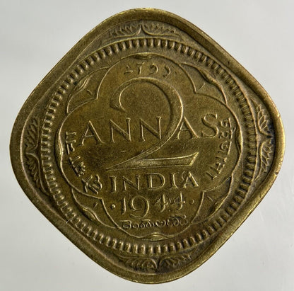 1944 India 2 Annas Coin | Fine Collectable Grade