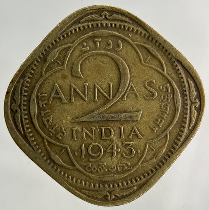 1943 India 2 Annas Coin | Fine Collectable Grade