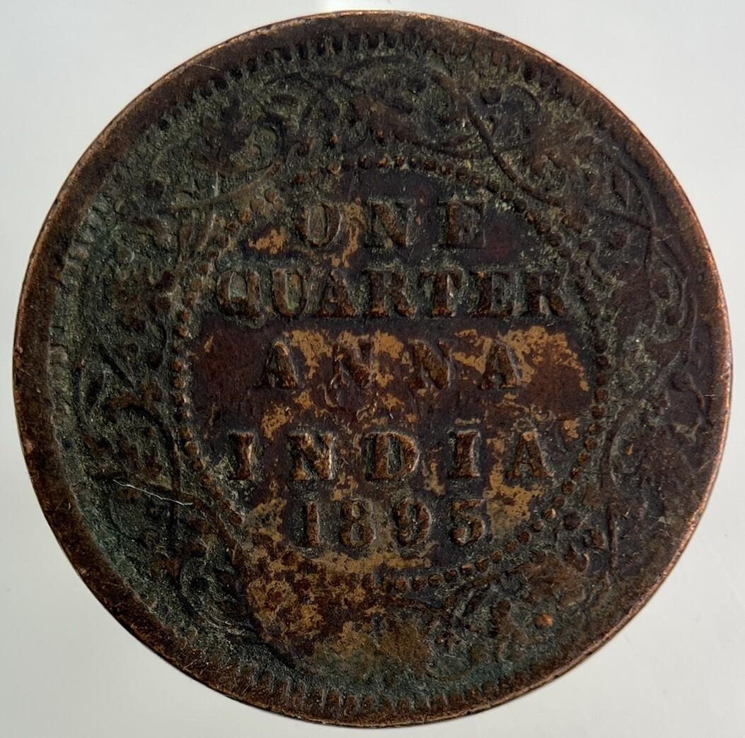 1895 India One Quarter Anna Coin | Collectable Grade