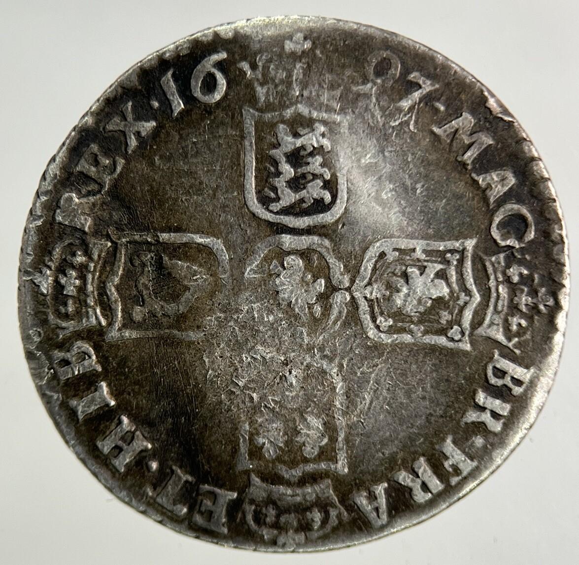 1697 William III 3rd Sixpence Silver Coin | Fine Collectable Grade