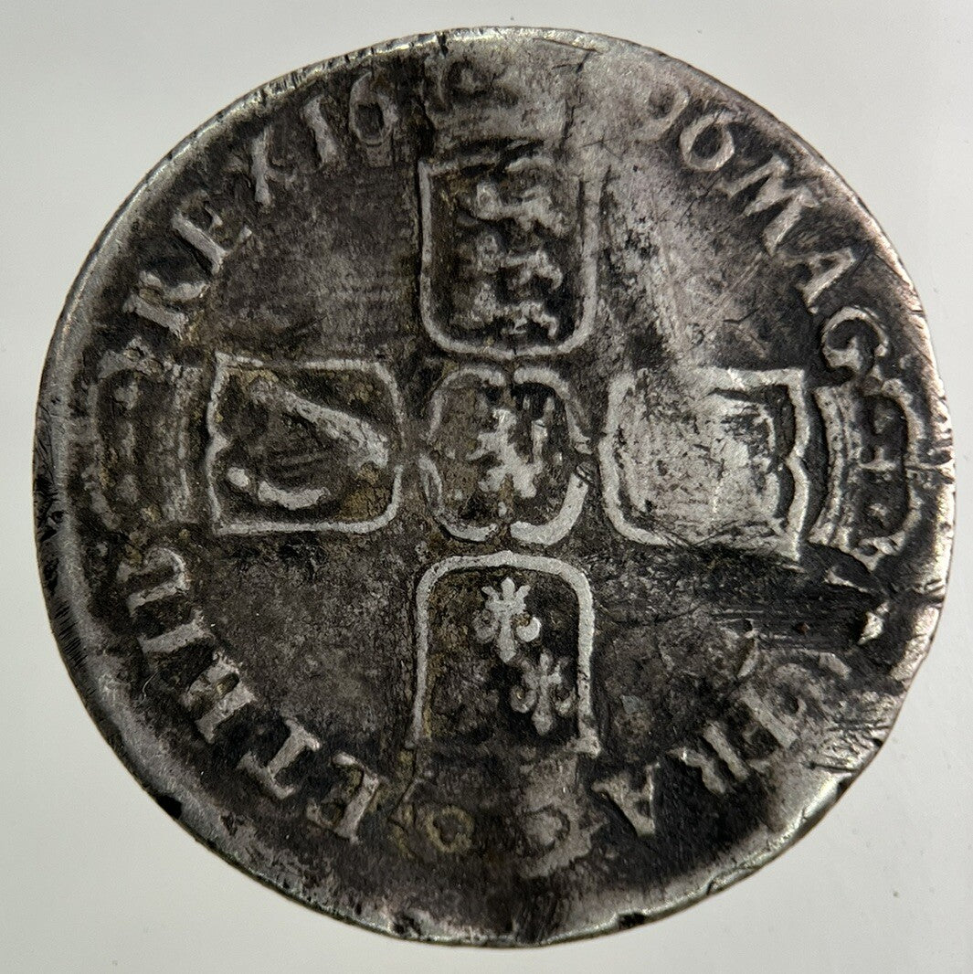 1696 William III 3rd Shilling Silver Coin | Fine Collectable Grade