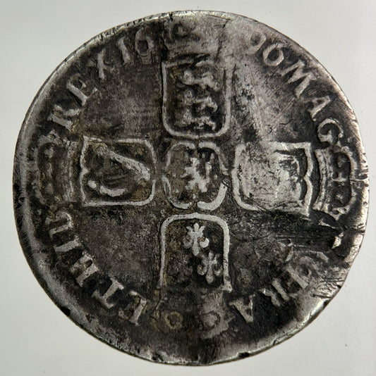 1696 William III 3rd Shilling Silver Coin | Fine Collectable Grade