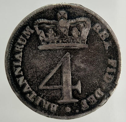 1820 George III 3rd Maundy Four-Pence Silver Coin | Fine Collectable Grade