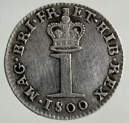 1800 George III 3rd Maundy One-Pence Penny Silver Coin | Very High Grade