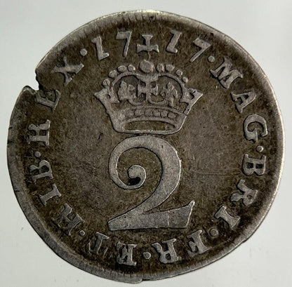 1717 George I 1st Maundy Two-Pence Silver Coin | Fine Collectable Grade
