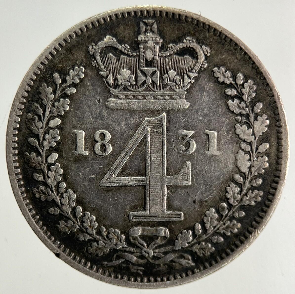 1831 William IV Maundy Four-Pence Silver Coin | Very High Grade