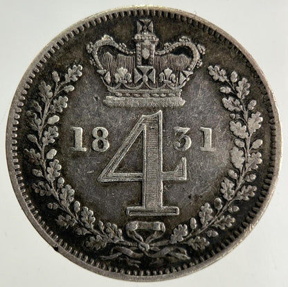1831 William IV Maundy Four-Pence Silver Coin | Very High Grade