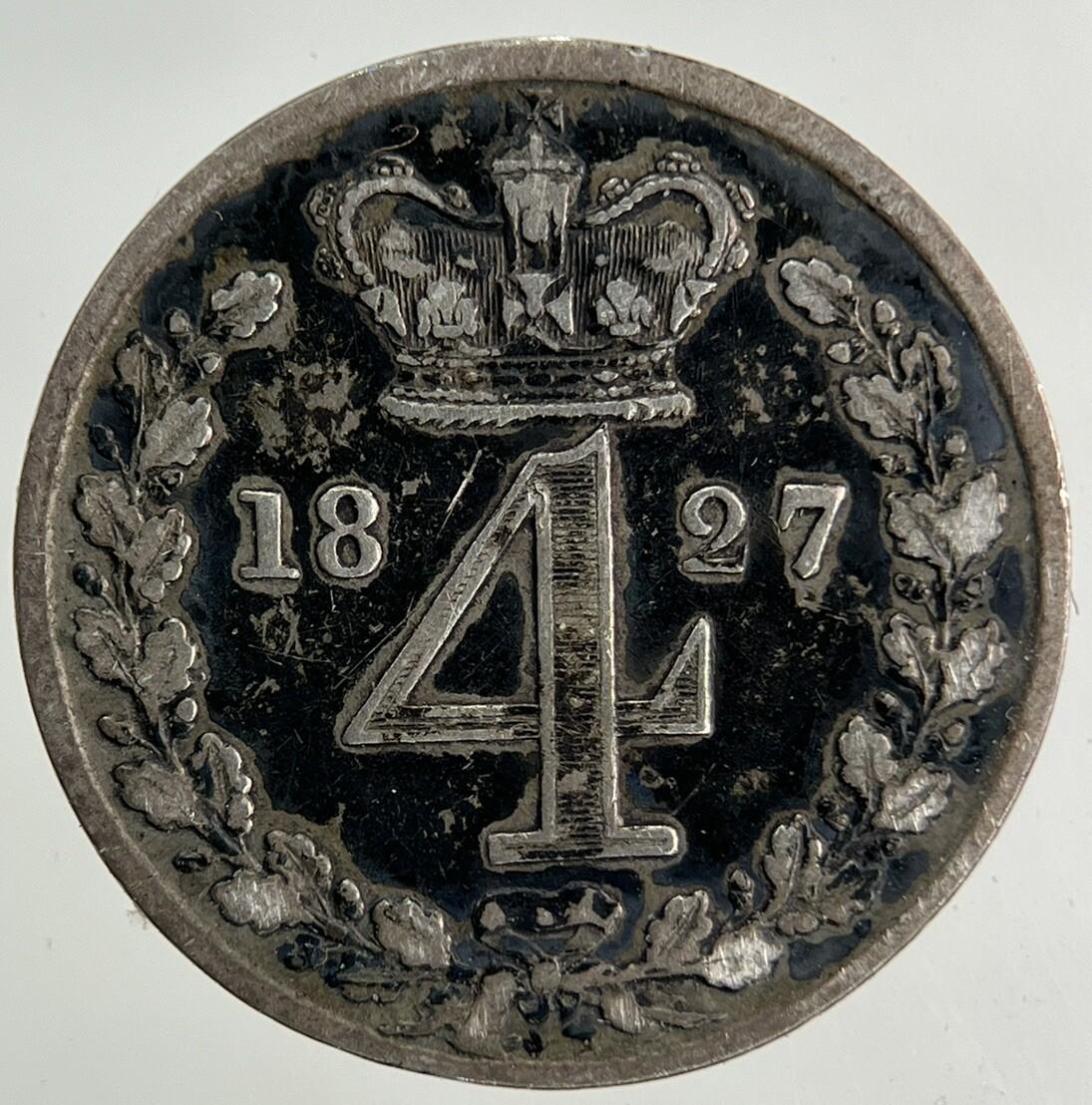 1827 George IV Maundy Four-Pence Silver Coin | Very High Grade