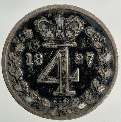 1827 George IV Maundy Four-Pence Silver Coin | Very High Grade