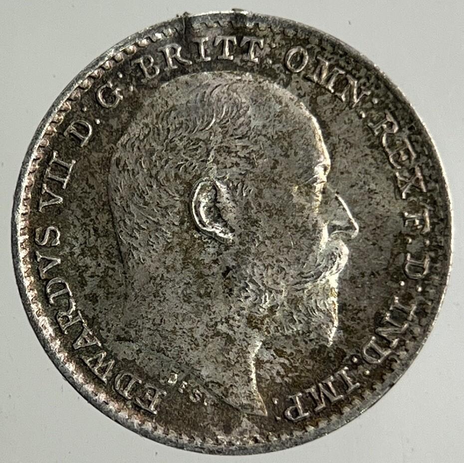1905 Edward VII Maundy One-Pence Penny Silver Coin | Very Fine Grade