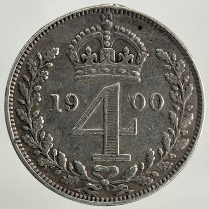 1900 Victoria Maundy Four-Pence Silver Coin | Very High Grade