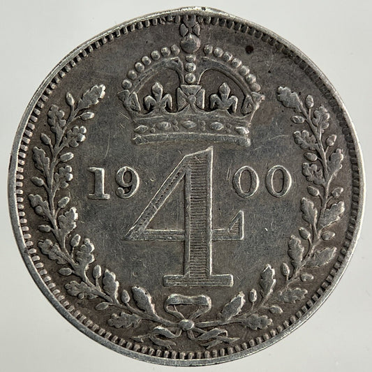 1900 Victoria Maundy Four-Pence Silver Coin | Very High Grade