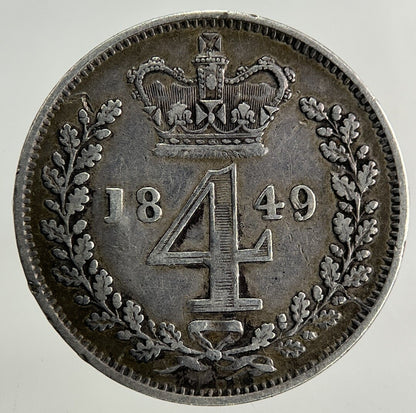 1849 Victoria Maundy Four-Pence Silver Coin | Very High Grade
