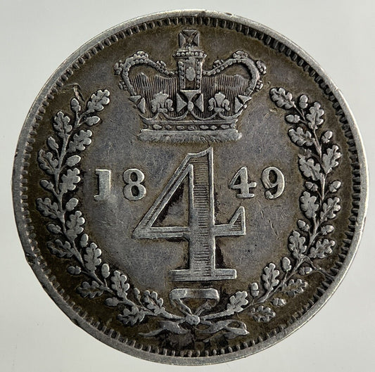 1849 Victoria Maundy Four-Pence Silver Coin | Very High Grade