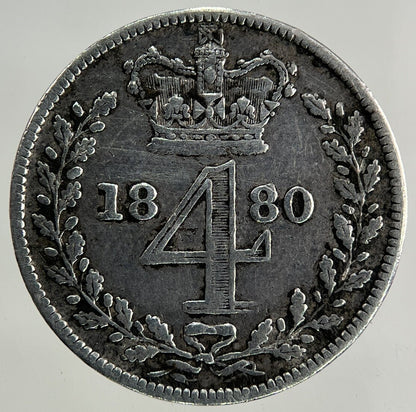 1880 Victoria Maundy Four-Pence Silver Coin | Fine Collectable Grade