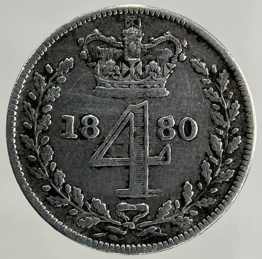 1880 Victoria Maundy Four-Pence Silver Coin | Fine Collectable Grade