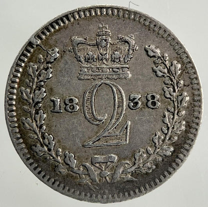 1838 Victoria Maundy Two-Pence Silver Coin | Very High Grade