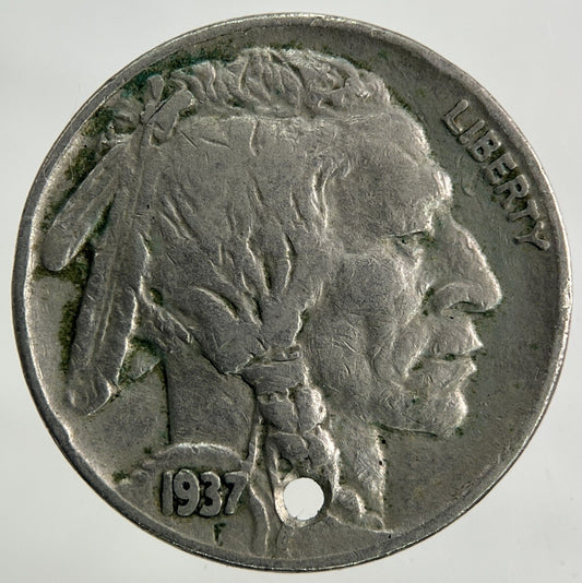 1937 US USA Nickel 5 Cents Coin | Fine Collectable Grade