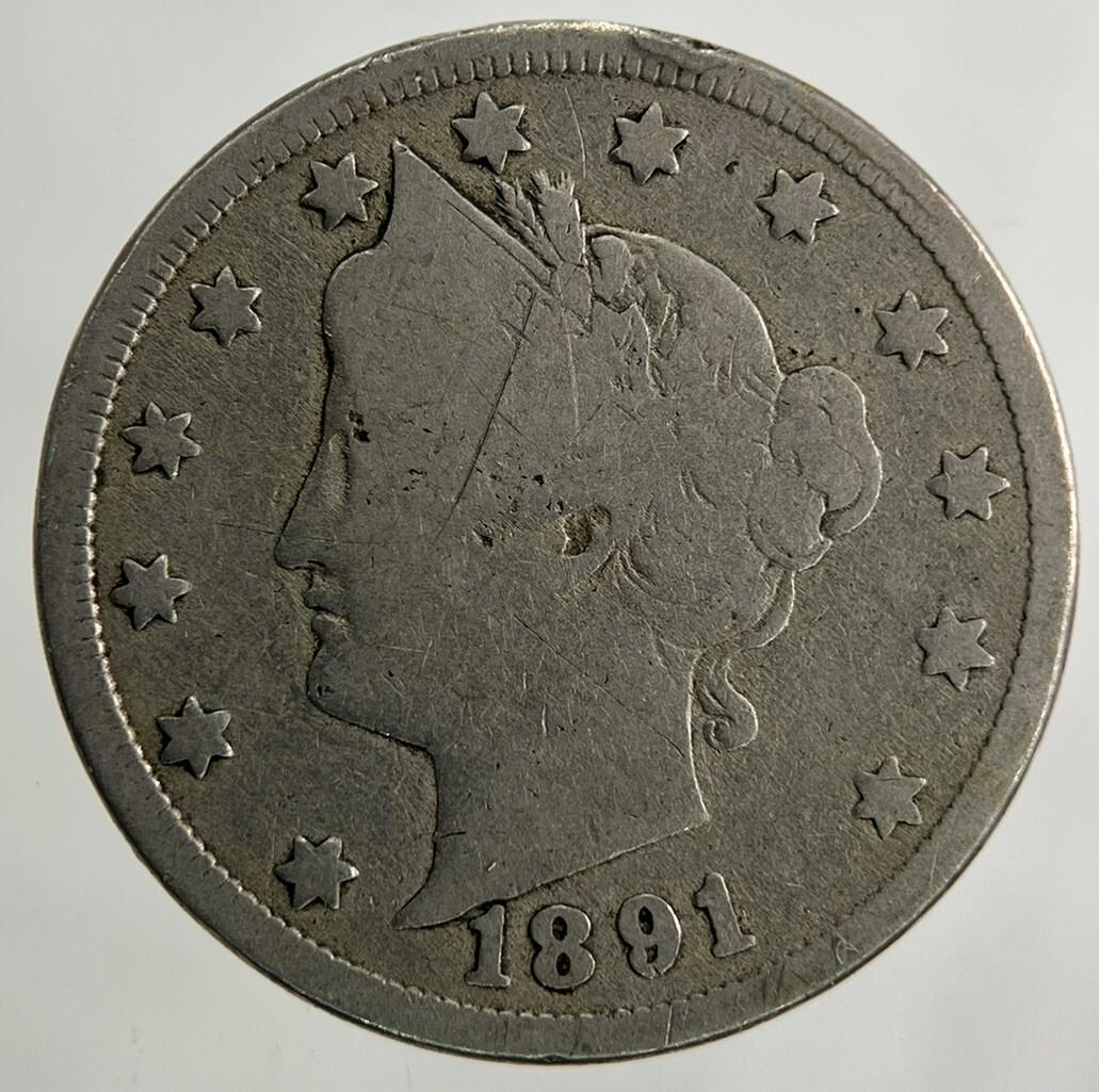 1891 US USA Nickel 5 Cents Coin | Collectable Grade