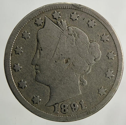 1891 US USA Nickel 5 Cents Coin | Collectable Grade