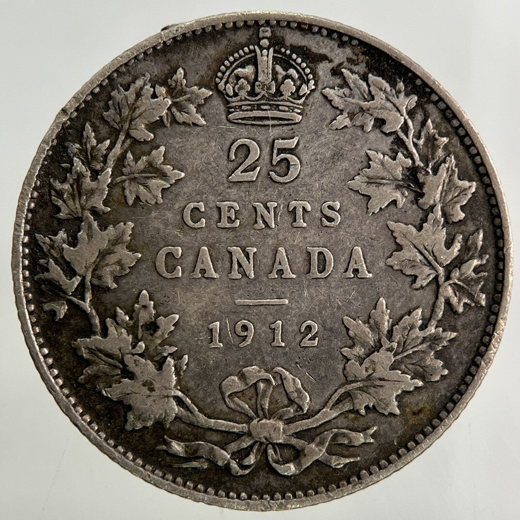 1912 Canada 25 Cents Silver Coin | Fine Collectable Grade