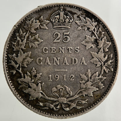 1912 Canada 25 Cents Silver Coin | Fine Collectable Grade