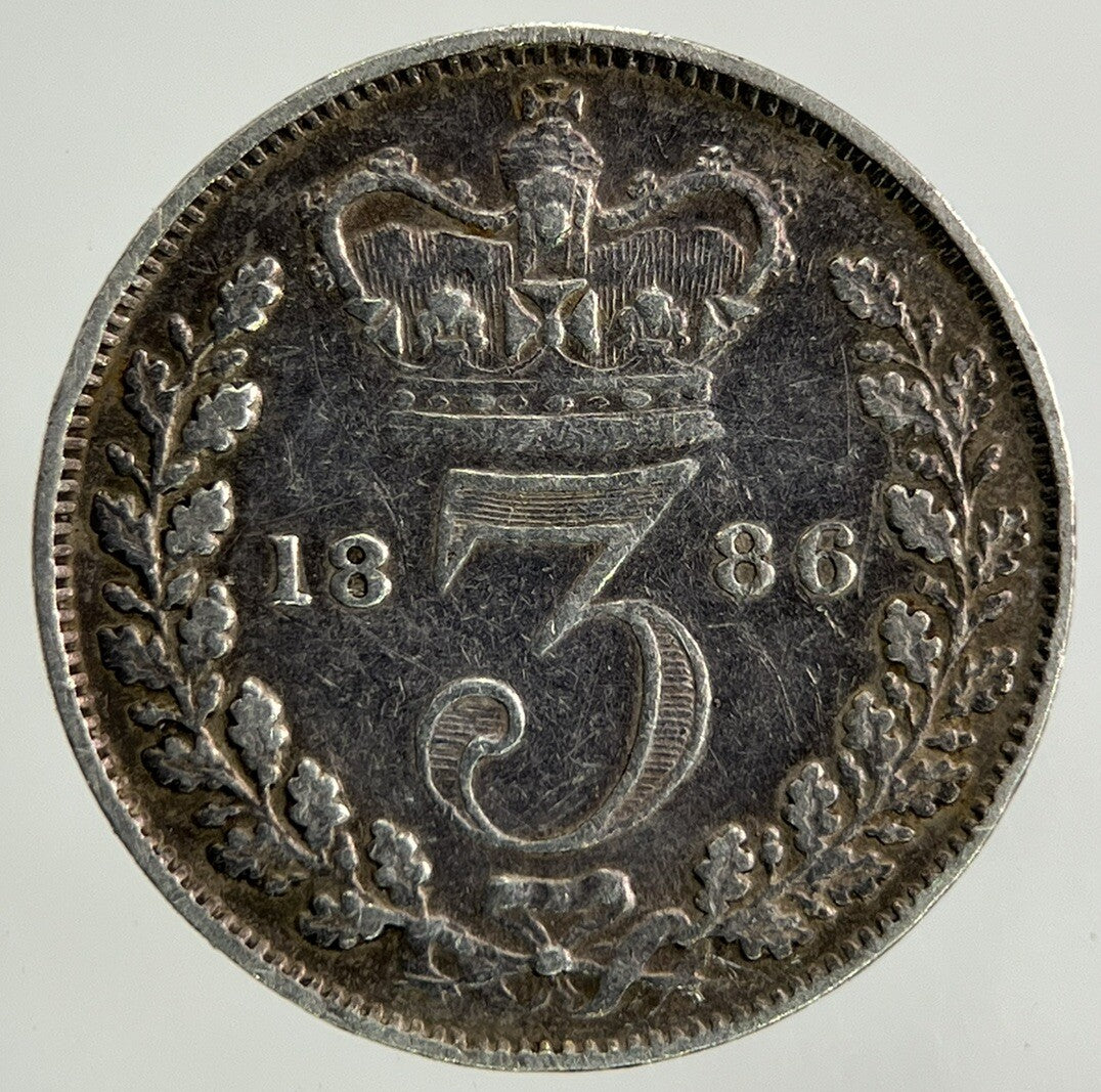 1886 Victoria Threepence Silver Coin | Very High Grade
