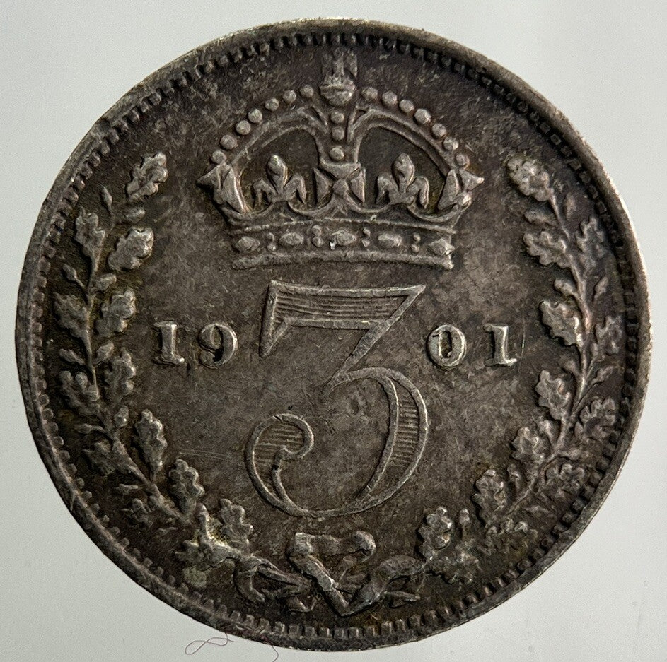 1901 Victoria Threepence Silver Coin | Very High Grade