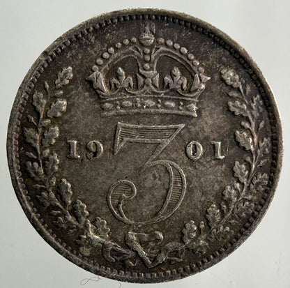 1901 Victoria Threepence Silver Coin | Very High Grade