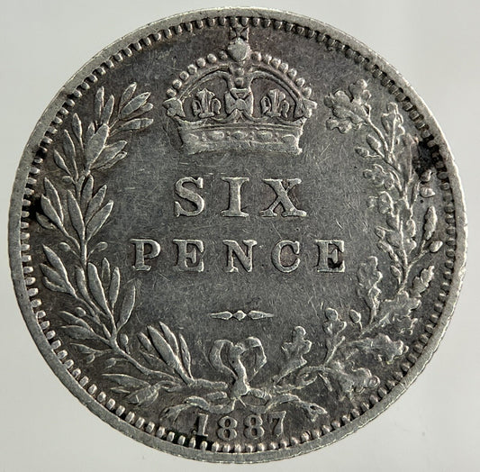 1887 Victoria Sixpence Silver Coin | Very High Grade