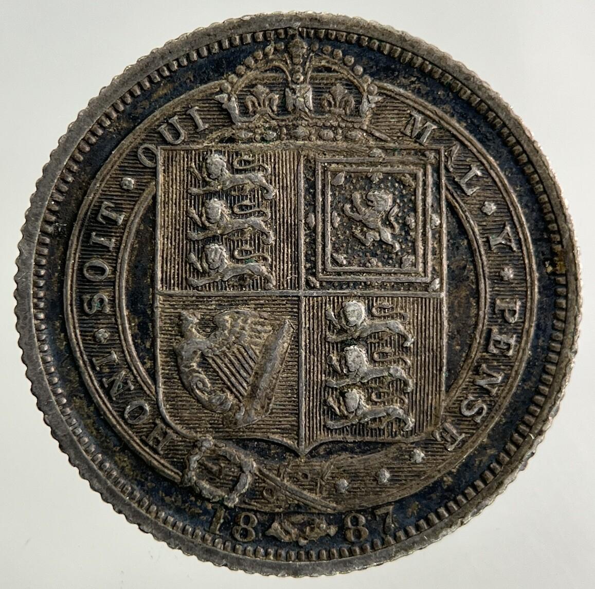 1887 Victoria Sixpence Silver Coin | Very High Grade